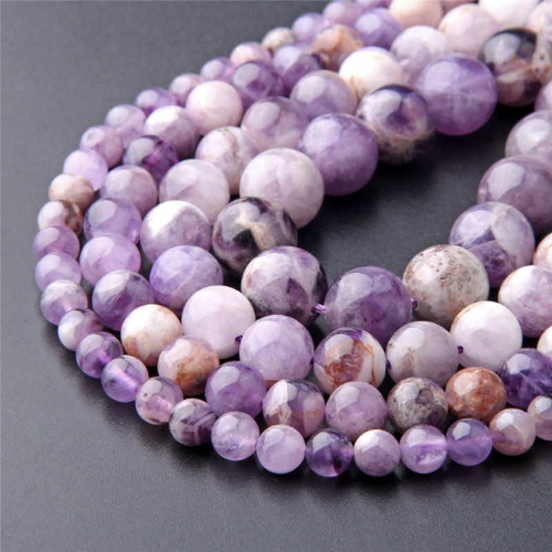 Perle od ametista Ljubičasti kristali od ametista Okrugle labave perle 15" nit 3 4 6 8 10 12MM Odaberite veličinu za izradu nakita 15" nit