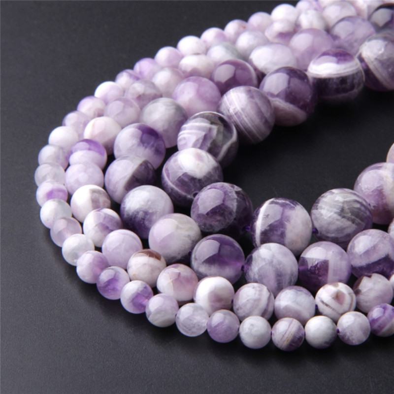 Perle od ametista Ljubičasti kristali od ametista Okrugle labave perle 15" nit 3 4 6 8 10 12MM Odaberite veličinu za izradu nakita 15" nit