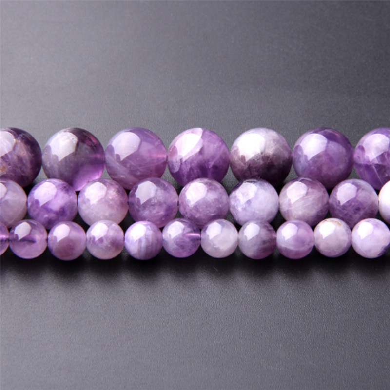 Perle od ametista Ljubičasti kristali od ametista Okrugle labave perle 15" nit 3 4 6 8 10 12MM Odaberite veličinu za izradu nakita 15" nit