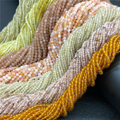 Comerț en-gros cu fațete din piatră naturală galbenă cuarț margele rotunde zircon piatră lunii turmalină margele libere pentru bijuterii accesoriu