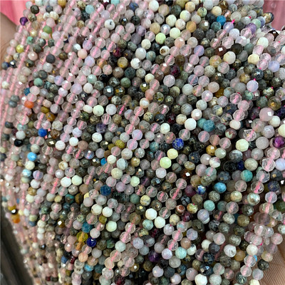 Comerț en-gros cu fațete din piatră naturală galbenă cuarț margele rotunde zircon piatră lunii turmalină margele libere pentru bijuterii accesoriu