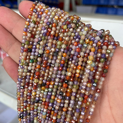 Comerț en-gros cu fațete din piatră naturală galbenă cuarț margele rotunde zircon piatră lunii turmalină margele libere pentru bijuterii accesoriu