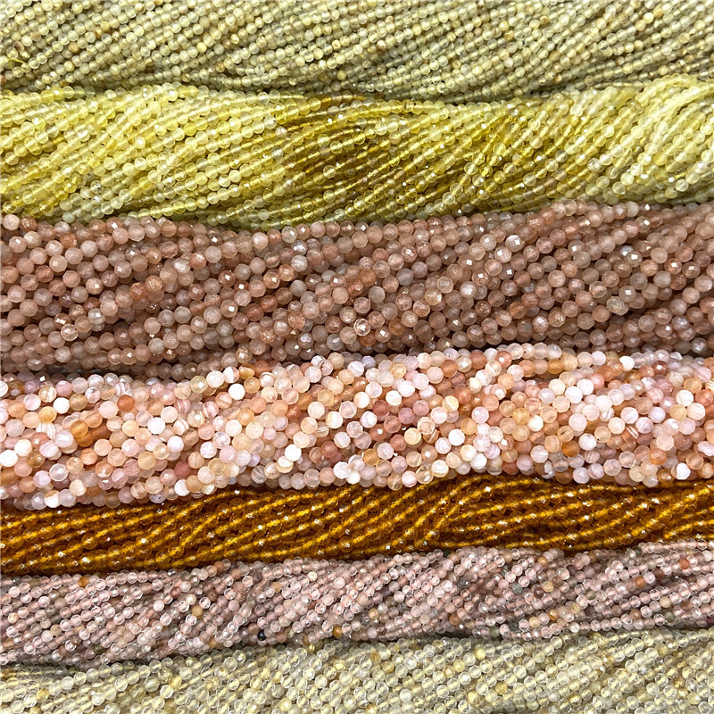 Comerț en-gros cu fațete din piatră naturală galbenă cuarț margele rotunde zircon piatră lunii turmalină margele libere pentru bijuterii accesoriu