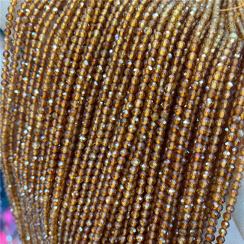 Comerț en-gros cu fațete din piatră naturală galbenă cuarț margele rotunde zircon piatră lunii turmalină margele libere pentru bijuterii accesoriu