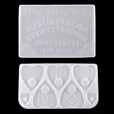 2vnt Ouija- lentų planchette dervos formelės Gothic Ouija- stalo žaidimas raktų pakabukas epoksidinės silikoninės formos papuošalų gamyba