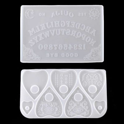 2db Ouija- Board Planchette gyanta formák gótikus Ouija- társasjáték kulcstartó medál epoxi szilikon formák ékszer készítés