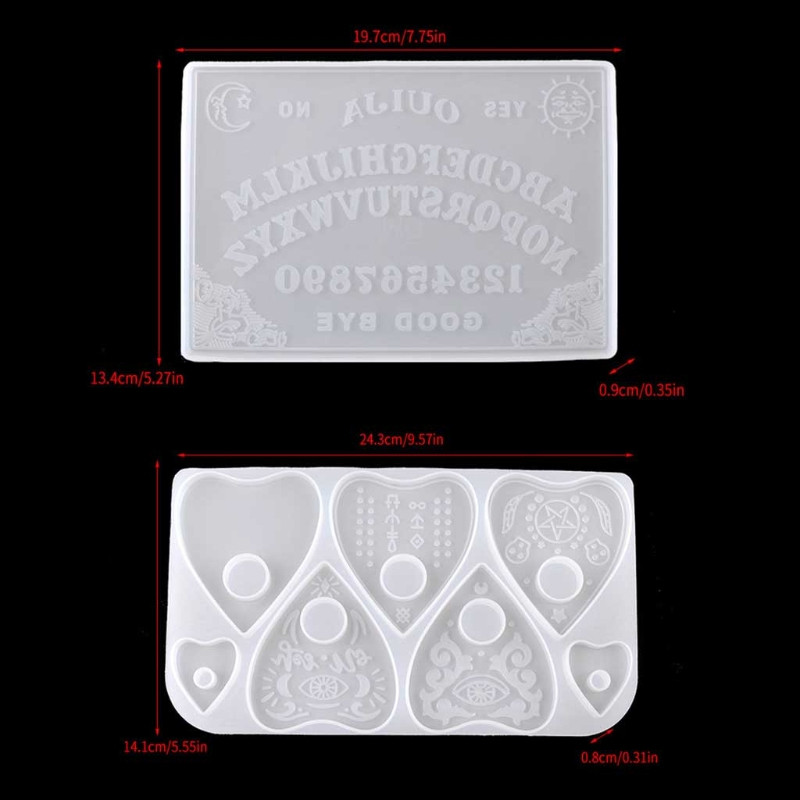 2db Ouija- Board Planchette gyanta formák gótikus Ouija- társasjáték kulcstartó medál epoxi szilikon formák ékszer készítés