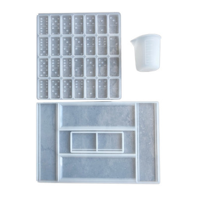 Dominoes Epoxy Resin Mold Dominoes Storage Box Σιλικόνη Καλούπι DIY Crafts Κοσμήματα Θήκη αποθήκευσης Θήκη Χύτευσης Εργαλεία