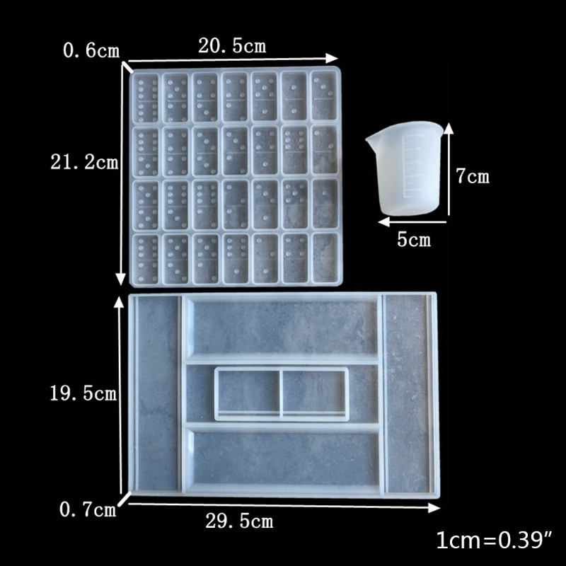 Dominoes Epoxy Resin Mold Dominoes Storage Box Σιλικόνη Καλούπι DIY Crafts Κοσμήματα Θήκη αποθήκευσης Θήκη Χύτευσης Εργαλεία
