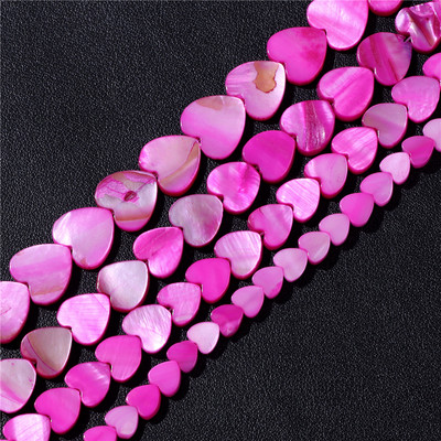 6/8/10/12 χιλιοστά Πολύχρωμες χάντρες από κοχύλι καρδιάς Βαμμένες χάντρες από φυσικό γλυκό νερό για κοσμήματα Σκουλαρίκια βραχιόλια για DIY