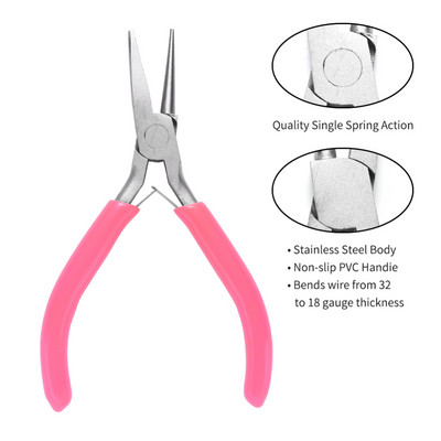 Комплекти мини клещи за бижута Направи си сам инструменти за бижута, оборудване за изработка на бижута Направи си сам, въглеродна стомана DeepPink, 70~80x40~52x6~9mmF80