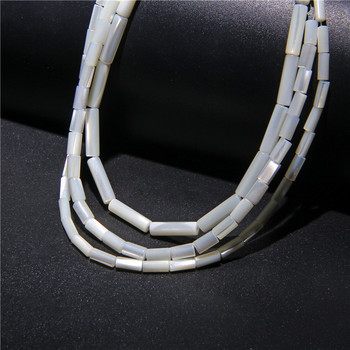 Χονδρικό φυσικό λευκό σωλήνα Shell Mother Of Pearl Loose Spacer Beads for Jewelry Making DIY Βραχιόλι Χειροποίητο 3*7mm