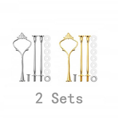 3-етажна форма за поднос от смола Поставка за торта Форми за поднос Силиконова форма за отливане с хардуерни фитинги за приготвяне на поставка за сервиране на кексчета