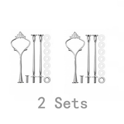 3-етажна форма за поднос от смола Поставка за торта Форми за поднос Силиконова форма за отливане с хардуерни фитинги за приготвяне на поставка за сервиране на кексчета