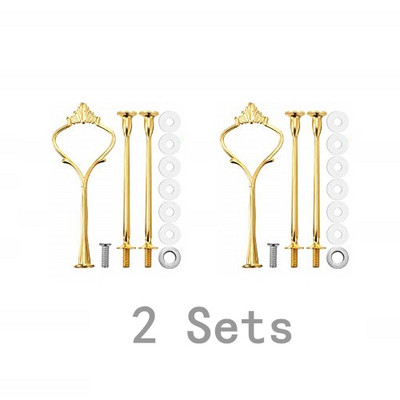 3-етажна форма за поднос от смола Поставка за торта Форми за поднос Силиконова форма за отливане с хардуерни фитинги за приготвяне на поставка за сервиране на кексчета