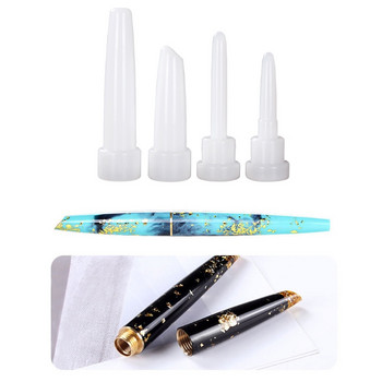 1 комплект писалка за епоксидна смола, форма на цилиндър, форма на писалка, силиконова форма Направи си сам, занаяти, инструменти за леене на свещи