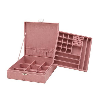 WE nauja žalia mėlyna daugiafunkcė aksominė didelė papuošalų dėžutė moterims karolių laikymo žiedų vitrinos flanelinių papuošalų laikiklis