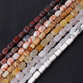 Φυσική πέτρα Bead Tube Ορθογώνιο Σχήμα Quartzs Jaspers Loose Spacer Bead For DIY Ανδρικό Κολιέ Βραχιόλι Αξεσουάρ κοσμημάτων