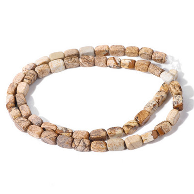 Φυσική πέτρα Bead Tube Ορθογώνιο Σχήμα Quartzs Jaspers Loose Spacer Bead For DIY Ανδρικό Κολιέ Βραχιόλι Αξεσουάρ κοσμημάτων