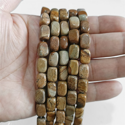 Φυσική πέτρα Bead Tube Ορθογώνιο Σχήμα Quartzs Jaspers Loose Spacer Bead For DIY Ανδρικό Κολιέ Βραχιόλι Αξεσουάρ κοσμημάτων