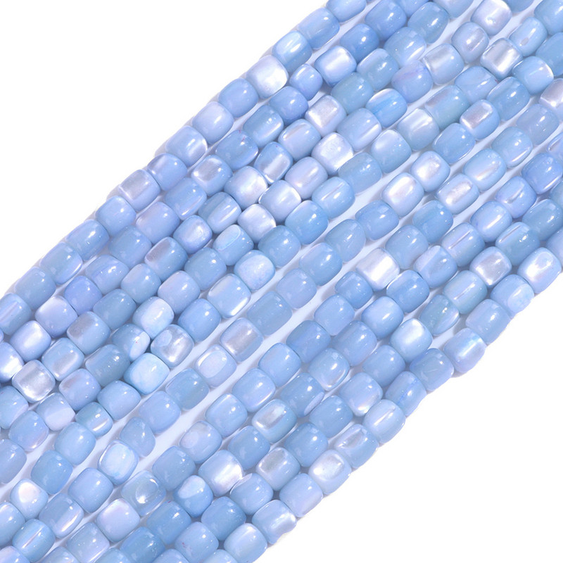 110 kom/traka 3 mm perle cilindričnog oblika Perle od prirodnog sedefa školjke Plavi labavi odstojnik s perlama za izradu nakita DIY obrt