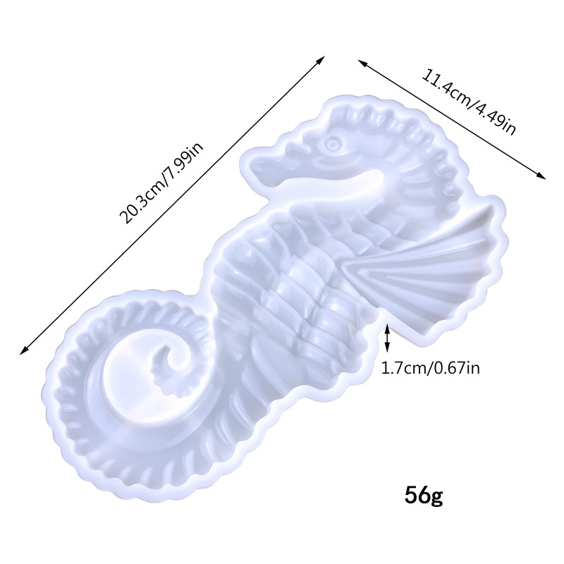 R3MC Polustereoskopski morski konjic Zidni ukrasi Kalup za ljepilo Diy Zidni privjesak Dekoracija stola Epoksidni silikonski kalup