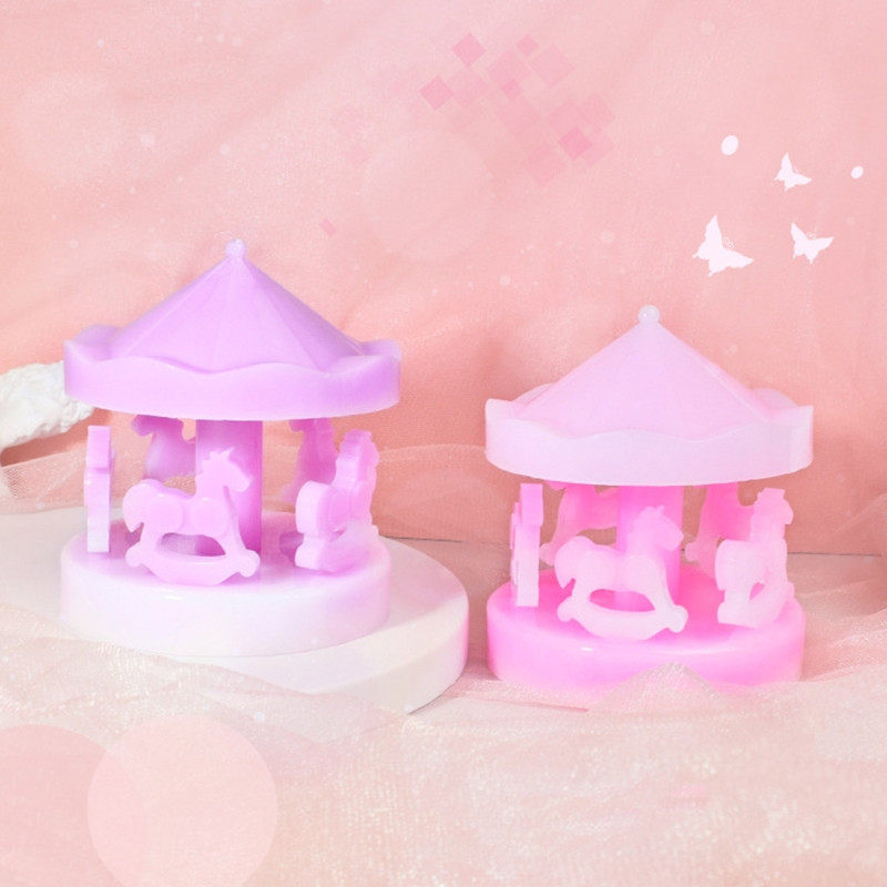 Karusel Ornament Kristalni kalup od epoksidne smole Merry-Go-Round Decoration Silikonski kalup DIY Alat za lijevanje