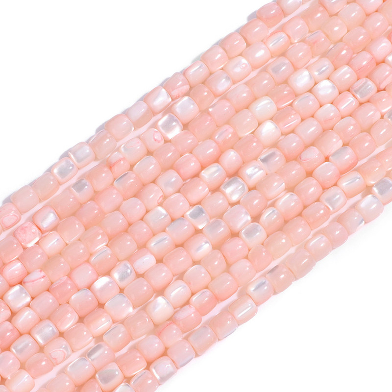 Φυσικό Shell Bead 3mm Rondelle Loose Spacer Pink Mother of Pearl Beads for Jewelry Making DIY Earrings Βραχιόλια Κολιέ 14"