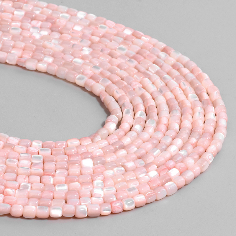 Φυσικό Shell Bead 3mm Rondelle Loose Spacer Pink Mother of Pearl Beads for Jewelry Making DIY Earrings Βραχιόλια Κολιέ 14"