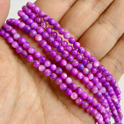 Στρογγυλές χρωματιστές χάντρες από κοχύλι γλυκού νερού 4mm Muticolor βαμμένες Mother of Pearl Loose Bead για κοσμήματα που κατασκευάζουν DIY Αξεσουάρ 15"