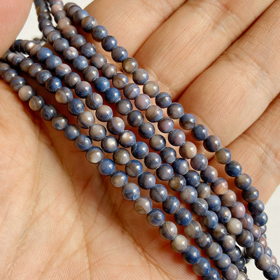 Στρογγυλές χρωματιστές χάντρες από κοχύλι γλυκού νερού 4mm Muticolor βαμμένες Mother of Pearl Loose Bead για κοσμήματα που κατασκευάζουν DIY Αξεσουάρ 15"