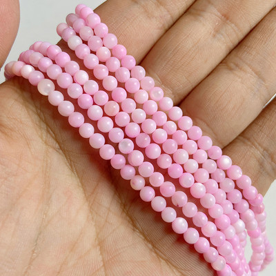 Στρογγυλές χρωματιστές χάντρες από κοχύλι γλυκού νερού 4mm Muticolor βαμμένες Mother of Pearl Loose Bead για κοσμήματα που κατασκευάζουν DIY Αξεσουάρ 15"