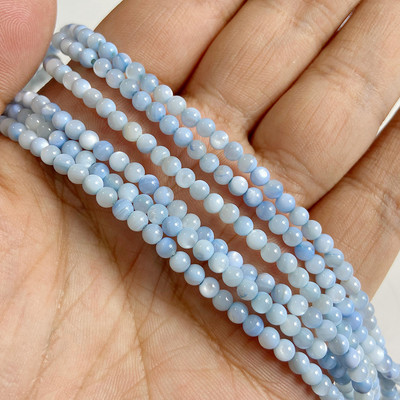 Στρογγυλές χρωματιστές χάντρες από κοχύλι γλυκού νερού 4mm Muticolor βαμμένες Mother of Pearl Loose Bead για κοσμήματα που κατασκευάζουν DIY Αξεσουάρ 15"