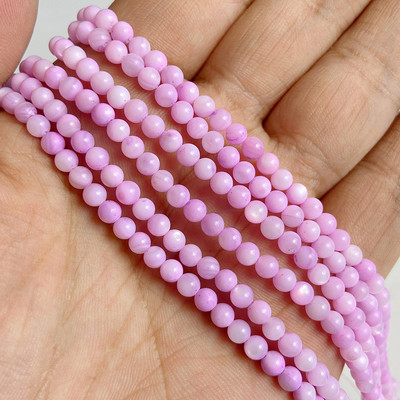 Στρογγυλές χρωματιστές χάντρες από κοχύλι γλυκού νερού 4mm Muticolor βαμμένες Mother of Pearl Loose Bead για κοσμήματα που κατασκευάζουν DIY Αξεσουάρ 15"