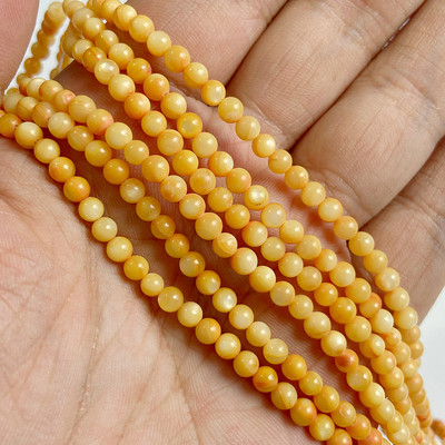 Στρογγυλές χρωματιστές χάντρες από κοχύλι γλυκού νερού 4mm Muticolor βαμμένες Mother of Pearl Loose Bead για κοσμήματα που κατασκευάζουν DIY Αξεσουάρ 15"