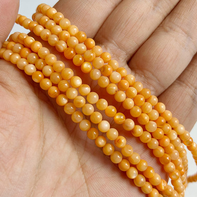 Στρογγυλές χρωματιστές χάντρες από κοχύλι γλυκού νερού 4mm Muticolor βαμμένες Mother of Pearl Loose Bead για κοσμήματα που κατασκευάζουν DIY Αξεσουάρ 15"