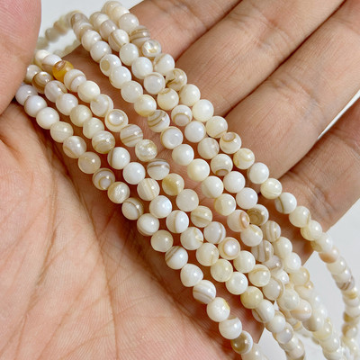 Στρογγυλές χρωματιστές χάντρες από κοχύλι γλυκού νερού 4mm Muticolor βαμμένες Mother of Pearl Loose Bead για κοσμήματα που κατασκευάζουν DIY Αξεσουάρ 15"