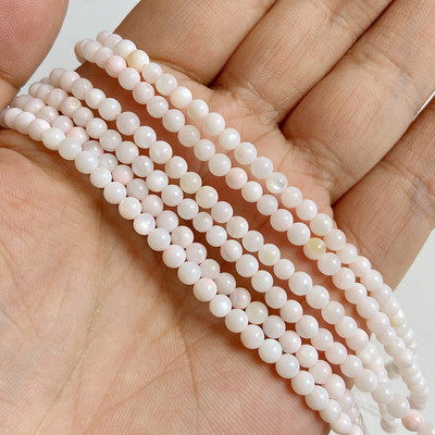 Στρογγυλές χρωματιστές χάντρες από κοχύλι γλυκού νερού 4mm Muticolor βαμμένες Mother of Pearl Loose Bead για κοσμήματα που κατασκευάζουν DIY Αξεσουάρ 15"