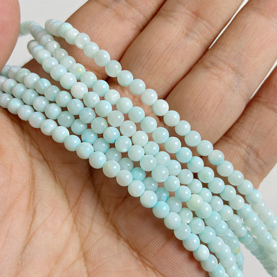 Στρογγυλές χρωματιστές χάντρες από κοχύλι γλυκού νερού 4mm Muticolor βαμμένες Mother of Pearl Loose Bead για κοσμήματα που κατασκευάζουν DIY Αξεσουάρ 15"