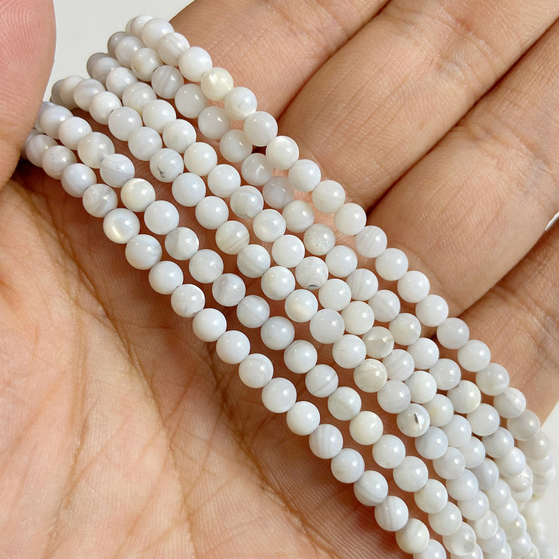 Στρογγυλές χρωματιστές χάντρες από κοχύλι γλυκού νερού 4mm Muticolor βαμμένες Mother of Pearl Loose Bead για κοσμήματα που κατασκευάζουν DIY Αξεσουάρ 15"