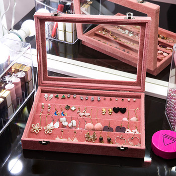 WE Μεγάλη φανέλα κοσμηματοθήκη Βιτρίνα θήκης για κοσμήματα για σκουλαρίκι Joyeros Organizador De Joyas