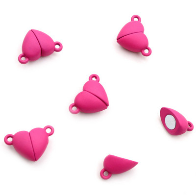 5 szett Love Heart Kerek alakú mágneses összekapcsolt kapcsok Gyöngyök Bűbájok Végzáró sapkák barkácsoláshoz pár karkötő nyaklánc készítéséhez