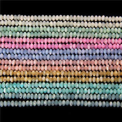 3x5 mm Rondelles formas dabīgas saldūdens gliemežvāku krelles, DIY rotaslietas, sieviešu kaklarotas rokassprādzes auskaru aksesuāri 15 collas