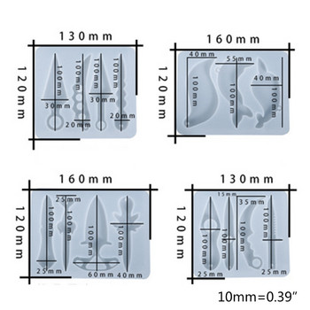 Отбранителен малък нож Силиконова форма Направи си сам Занаяти Изработване на кристална форма от епоксидна смола