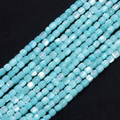 3mm Φυσικό κέλυφος Bead Μπλε Rondelle Shape Loose Spacer Mother of Pearl Beads for DIY Earrings Βραχιόλι κολιέ 14" σκέλος