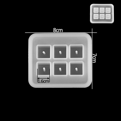 1 τμχ Καλούπι σιλικόνης 12mm 16mm Κύβος Μπάλα Χάντρες με Τρύπα Κολιέ φόρμα σιλικόνης Κρεμαστό Κρεμαστό καλούπι ρητίνης UV Κατασκευή κοσμημάτων