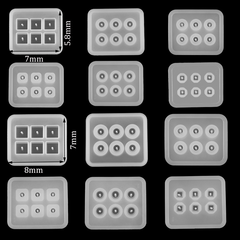 1 τμχ Καλούπι σιλικόνης 12mm 16mm Κύβος Μπάλα Χάντρες με Τρύπα Κολιέ φόρμα σιλικόνης Κρεμαστό Κρεμαστό καλούπι ρητίνης UV Κατασκευή κοσμημάτων