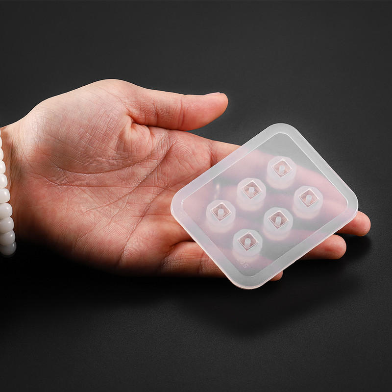 1 τμχ Καλούπι σιλικόνης 12mm 16mm Κύβος Μπάλα Χάντρες με Τρύπα Κολιέ φόρμα σιλικόνης Κρεμαστό Κρεμαστό καλούπι ρητίνης UV Κατασκευή κοσμημάτων