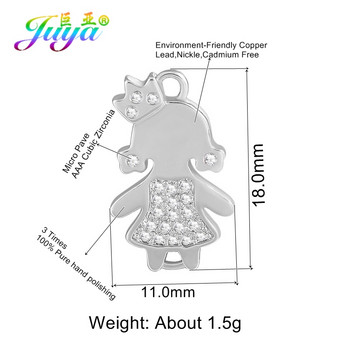 Juya Направи си сам 5 бр. Търговия на едро с микро павета Цирконова корона Момче Момиче Конектор Талисмани Консумативи за ръчно изработена гривна Обеци Изработка на бижута