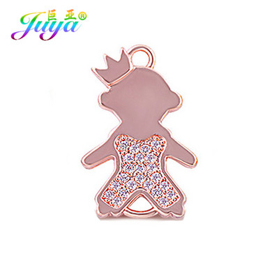Juya DIY 5db nagykereskedelmi Micro Pave cirkon korona fiú lány csatlakozó bűbáj kellékek kézzel készített karkötő fülbevaló ékszer készítéshez